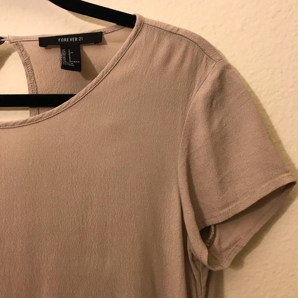 Forever 21 Beige Babydoll Flowy Dress Loose Fit - Picture 3 of 4